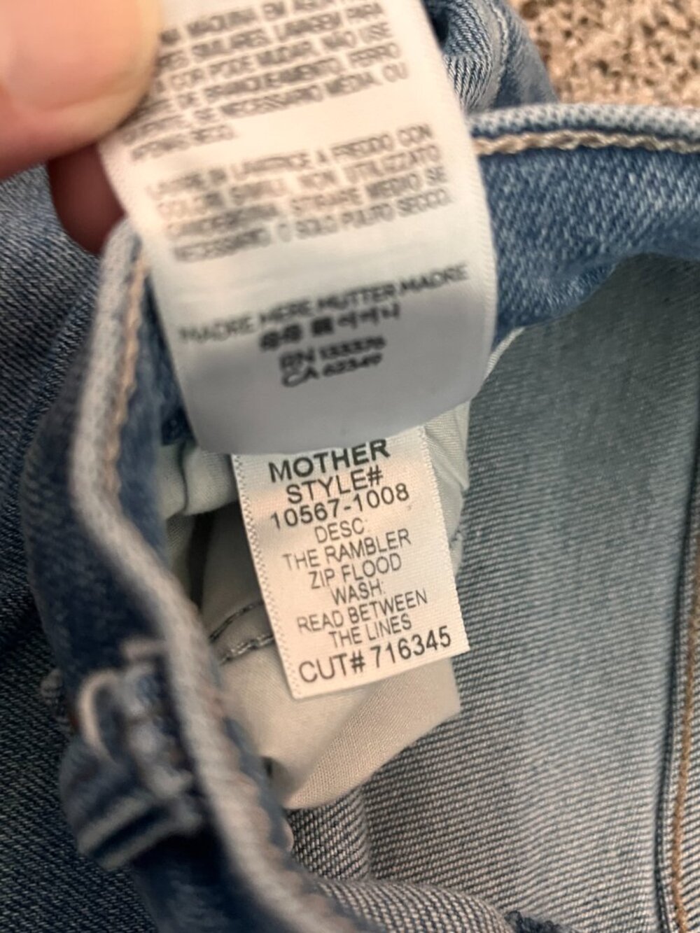 Mother Rambler Zip Flood Jeans Size 30 Medium Wash High-Rise - Picture 5 of 11